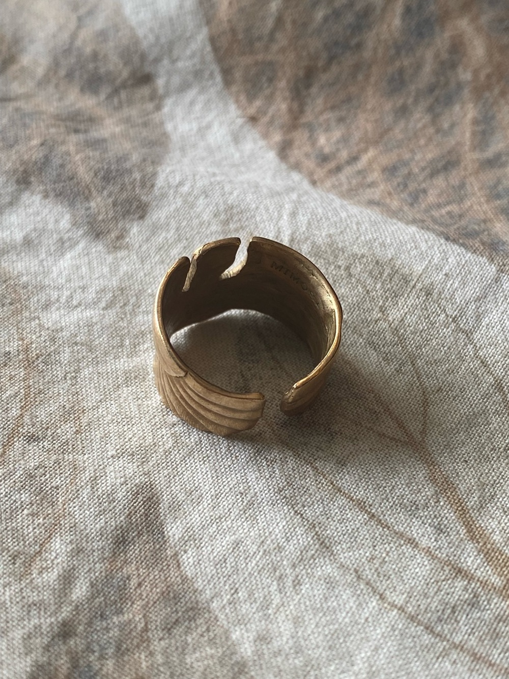 Bronze Pelican petite ring Mimosa Handcrafted adjustable size 5.5 - Picture 3 of 5